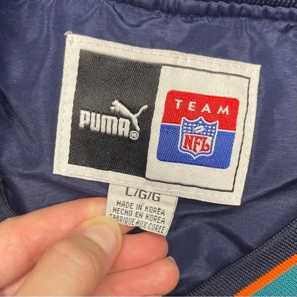 Rare Vintage Puma Miami Dolphins Navy Pullover Windbreaker - Picture 5 of 6